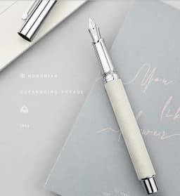 HongDian 1843 Metal Fountain Pen Voyager Series Beautiful Ripples Iridium EF/F Size Ink Pen Office Business Writing Gift Ink Pen