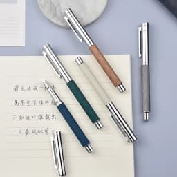 HongDian 1843 Metal Fountain Pen Voyager Series Beautiful Ripples Iridium EF/F Size Ink Pen Office Business Writing Gift Ink Pen