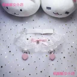 Leg ring pink lace love socks clip Lolita accessories
