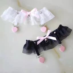Leg ring pink lace love socks clip Lolita accessories