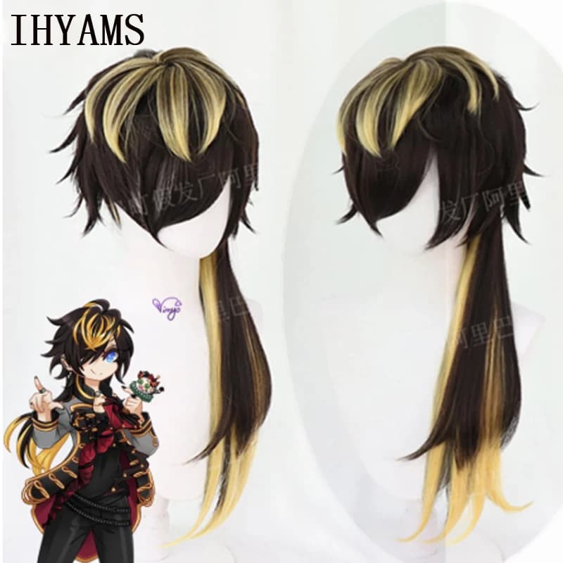 DRB Jyushi Aimono Cosplay Division Rap Battle Cosplay Hypnosis Mic Cosplay Wig Anime Heat Resistant Synthetic Wigs + Wig Cap