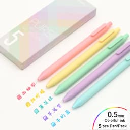 KACO Sign Pen Gel Pen 0.5mm Refill Smooth Ink Writing Durable Signing Pen 5 Colors Vintage Color Macarons Pens Gift Set