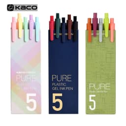 KACO Sign Pen Gel Pen 0.5mm Refill Smooth Ink Writing Durable Signing Pen 5 Colors Vintage Color Macarons Pens Gift Set