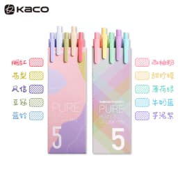 KACO Sign Pen Gel Pen 0.5mm Refill Smooth Ink Writing Durable Signing Pen 5 Colors Vintage Color Macarons Pens Gift Set