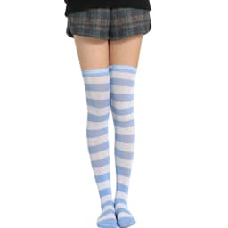 2021 New Socks Long Tube Ladies Japanese Blue and White Striped Over-knee Socks Thigh Socks  Thigh High Stockings  Knee High