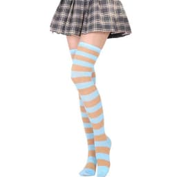 2021 New Socks Long Tube Ladies Japanese Blue and White Striped Over-knee Socks Thigh Socks  Thigh High Stockings  Knee High