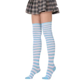 2021 New Socks Long Tube Ladies Japanese Blue and White Striped Over-knee Socks Thigh Socks  Thigh High Stockings  Knee High