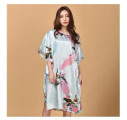 Plus Size Black Women's Summer Lounge Robe Lady New Sexy Home Dress Rayon Nightgown Large Loose Sleepwear Bathrobe Gown S002-B