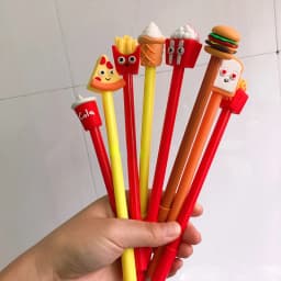 10Pcs/Set Creative Simulation Food Gel Pen Fries Cola Burger Cartoon Signature Pen Cute Gel Pen School Writing Pens Stationery