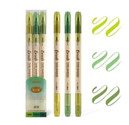 3pcs Retro Color Twin Marker Pens Set Brush Drawing Fine Liner Water Based Ink Blendable Watercolor Art Painting School A6133