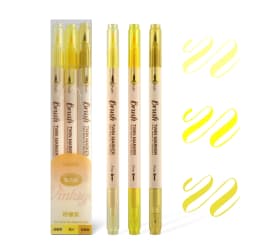 3pcs Retro Color Twin Marker Pens Set Brush Drawing Fine Liner Water Based Ink Blendable Watercolor Art Painting School A6133