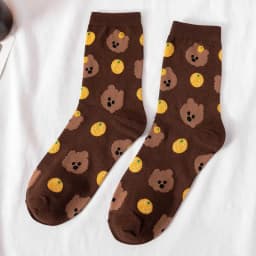 Kawaii Cartoon Bear Dog Animals Woman Socks Cotton Japanese Korean Style Spring Autumn Funny Socks Women 12801
