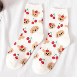 Kawaii Cartoon Bear Dog Animals Woman Socks Cotton Japanese Korean Style Spring Autumn Funny Socks Women 12801