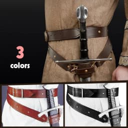 Medieval Renaissance Sword Holder Adjustable PU Leather Waist Belt Waist Sheath Men Larp Knight Weapon Cosplay Belt Holster