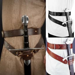 Medieval Renaissance Sword Holder Adjustable PU Leather Waist Belt Waist Sheath Men Larp Knight Weapon Cosplay Belt Holster