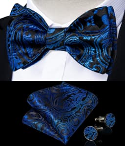Brand New Men's Bow Tie Teal Green Blue Paisley Floral Bow Tie Wedding Party Butterfly Bowknot Men Tie Accessories