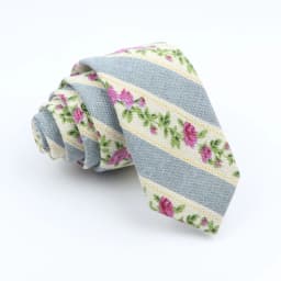 New Cartoon Linen Tie Skinny Casual Necktie For Wedding Party Neckties Classic Suits Floral Animal Print Neck Ties Cravat Gift