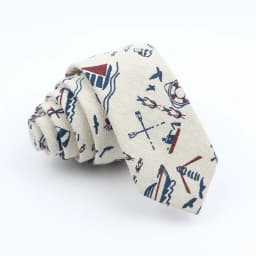 New Cartoon Linen Tie Skinny Casual Necktie For Wedding Party Neckties Classic Suits Floral Animal Print Neck Ties Cravat Gift