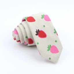 New Cartoon Linen Tie Skinny Casual Necktie For Wedding Party Neckties Classic Suits Floral Animal Print Neck Ties Cravat Gift