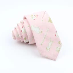 New Cartoon Linen Tie Skinny Casual Necktie For Wedding Party Neckties Classic Suits Floral Animal Print Neck Ties Cravat Gift