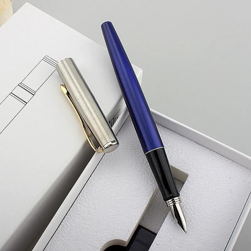 Luxury Metal Fountain Pen Student Writing Calligraphy Fine 0.5mm Nib Office Supplies Stationery for School Ink Pen Stationery