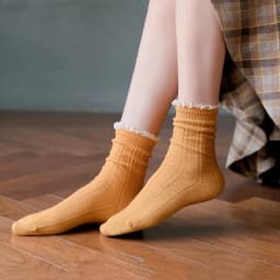 2025 Hot Lacework Ruffles Socks Solid Cotton Breathable Harajuku Vintage Streetwear Crew Sock Japanese Kawaii Cute Women's Socks