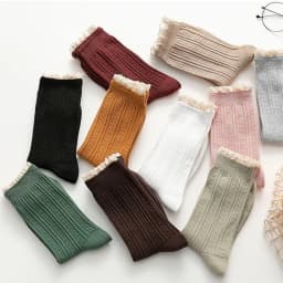 2025 Hot Lacework Ruffles Socks Solid Cotton Breathable Harajuku Vintage Streetwear Crew Sock Japanese Kawaii Cute Women's Socks