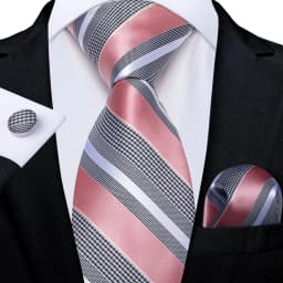 High Quality Pink Striped Paisley Men's Tie Set 8cm Business Wedding Party Accessories Men Necktie Hanky Set Men Gift