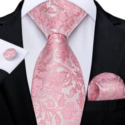 High Quality Pink Striped Paisley Men's Tie Set 8cm Business Wedding Party Accessories Men Necktie Hanky Set Men Gift