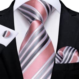 High Quality Pink Striped Paisley Men's Tie Set 8cm Business Wedding Party Accessories Men Necktie Hanky Set Men Gift