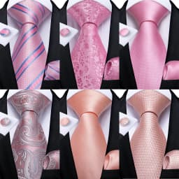 High Quality Pink Striped Paisley Men's Tie Set 8cm Business Wedding Party Accessories Men Necktie Hanky Set Men Gift
