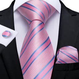 High Quality Pink Striped Paisley Men's Tie Set 8cm Business Wedding Party Accessories Men Necktie Hanky Set Men Gift