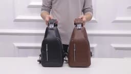 Design UBS Soft Leather Men Chest Bag Anti Theft Mens Shoulder Bags Casual Sports Travel Messenger Bags Man Business Bag Purses