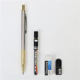 2.0 Metal Mechanical Pencil Student Drawing and Writing Pen Free Eraser5 Pencil Leads and Sharpener