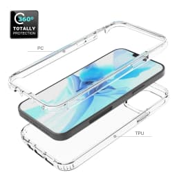 2 IN 1 Shockproof Silicone Protection Transparent Back Cover For iPhone 16 15 13 12 11 14 Pro Max XR XS MAX X SE 6 7 8 Plus Case