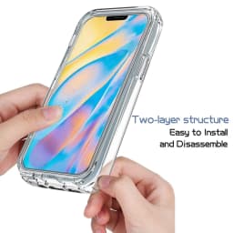 2 IN 1 Shockproof Silicone Protection Transparent Back Cover For iPhone 16 15 13 12 11 14 Pro Max XR XS MAX X SE 6 7 8 Plus Case