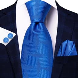 Hi-Tie Light Blue Striped Novelty Silk Wedding Tie For Men Handky Cufflinks Nicktie Set Fashion Design Business Party Dropship