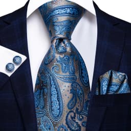 Hi-Tie Light Blue Striped Novelty Silk Wedding Tie For Men Handky Cufflinks Nicktie Set Fashion Design Business Party Dropship