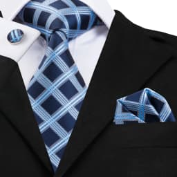 Hi-Tie Light Blue Striped Novelty Silk Wedding Tie For Men Handky Cufflinks Nicktie Set Fashion Design Business Party Dropship