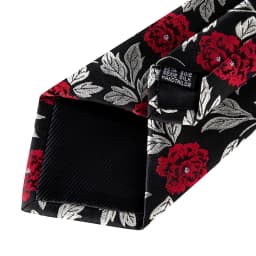 Black Red Rose Floral Ties For Men 8cm Men's Neck Tie Handkerchief Cufflinks Set Business Wedding Tie Gift For Men DiBanGu