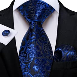 Black Red Rose Floral Ties For Men 8cm Men's Neck Tie Handkerchief Cufflinks Set Business Wedding Tie Gift For Men DiBanGu
