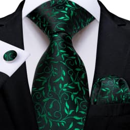 Black Red Rose Floral Ties For Men 8cm Men's Neck Tie Handkerchief Cufflinks Set Business Wedding Tie Gift For Men DiBanGu