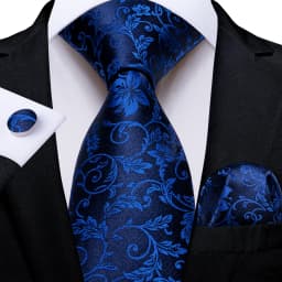 Black Red Rose Floral Ties For Men 8cm Men's Neck Tie Handkerchief Cufflinks Set Business Wedding Tie Gift For Men DiBanGu