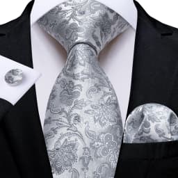 Black Red Rose Floral Ties For Men 8cm Men's Neck Tie Handkerchief Cufflinks Set Business Wedding Tie Gift For Men DiBanGu
