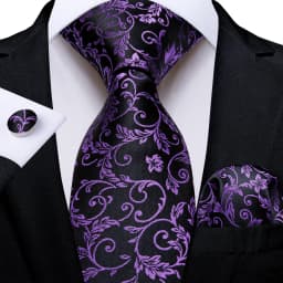 Black Red Rose Floral Ties For Men 8cm Men's Neck Tie Handkerchief Cufflinks Set Business Wedding Tie Gift For Men DiBanGu