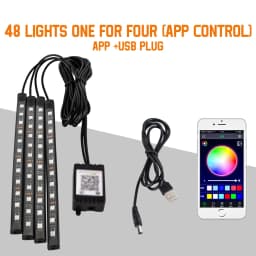 Neon 36 48 72 LED Car Interior Ambient Foot Light Wireless Remote Music APP Control Auto RGB Atmosphere Decorative Lamp