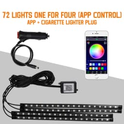 Neon 36 48 72 LED Car Interior Ambient Foot Light Wireless Remote Music APP Control Auto RGB Atmosphere Decorative Lamp