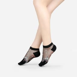 glass crystal cotton bottom sexy invisible silk boat Mesh Fishnet Transparent Ankle Net Yarn Thin Women Cool Socks