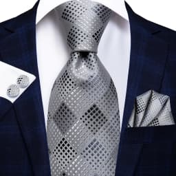 Hi-Tie Luxury Silver Novelty Men Tie Gravata Wedding Necktie For Men Hanky Cufflink Set Fashion Design BusinessDropshipping