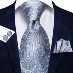 Hi-Tie Luxury Silver Novelty Men Tie Gravata Wedding Necktie For Men Hanky Cufflink Set Fashion Design BusinessDropshipping
